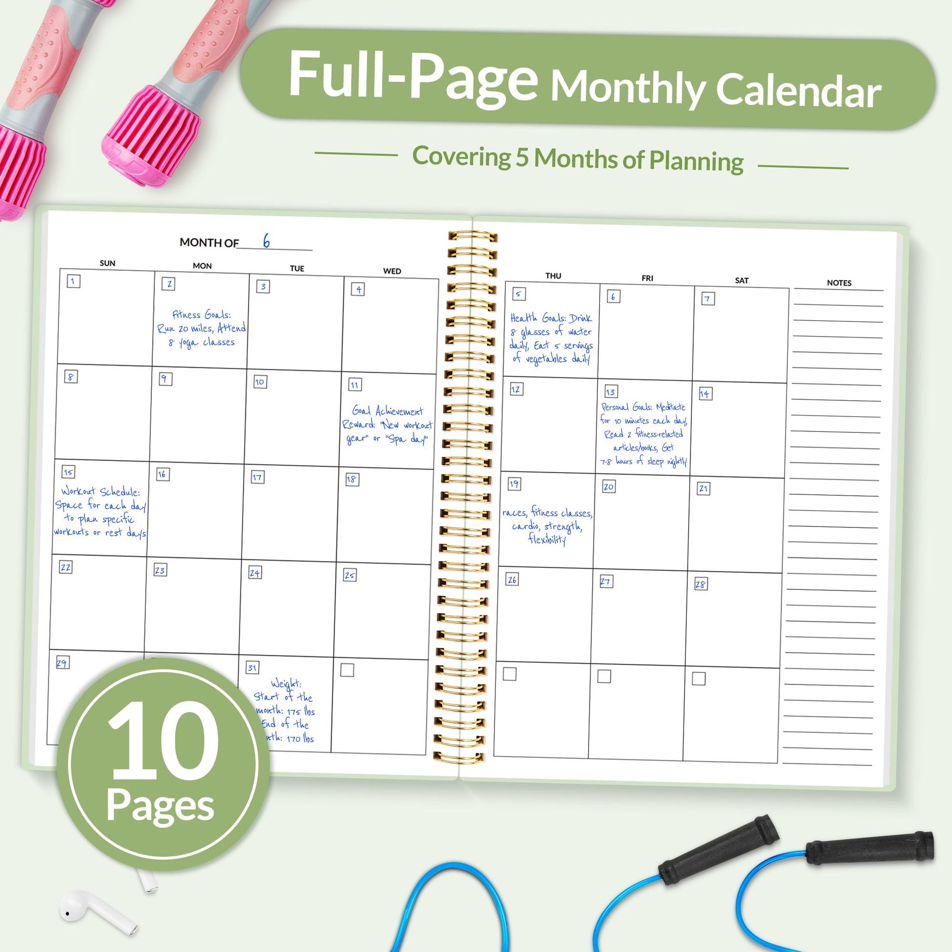 Fitness Journal Workout Planner for Women & Men, A5 (6.4" x 8.3") Workout Journal Log Book Planner Gift for Track Gym Essentials, Home Workouts, Track Progress, Achieve Wellness Goals, Black - My Store