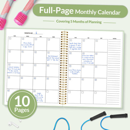 Fitness Journal Workout Planner for Women & Men, A5 (6.4" x 8.3") Workout Journal Log Book Planner Gift for Track Gym Essentials, Home Workouts, Track Progress, Achieve Wellness Goals, Black - My Store