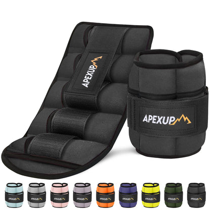 APEXUP 10lbs/Pair Adjustable Ankle Weights for Women and Men, Modularized Leg Weight Straps for Yoga, Walking, Running, Aerobics, Gym