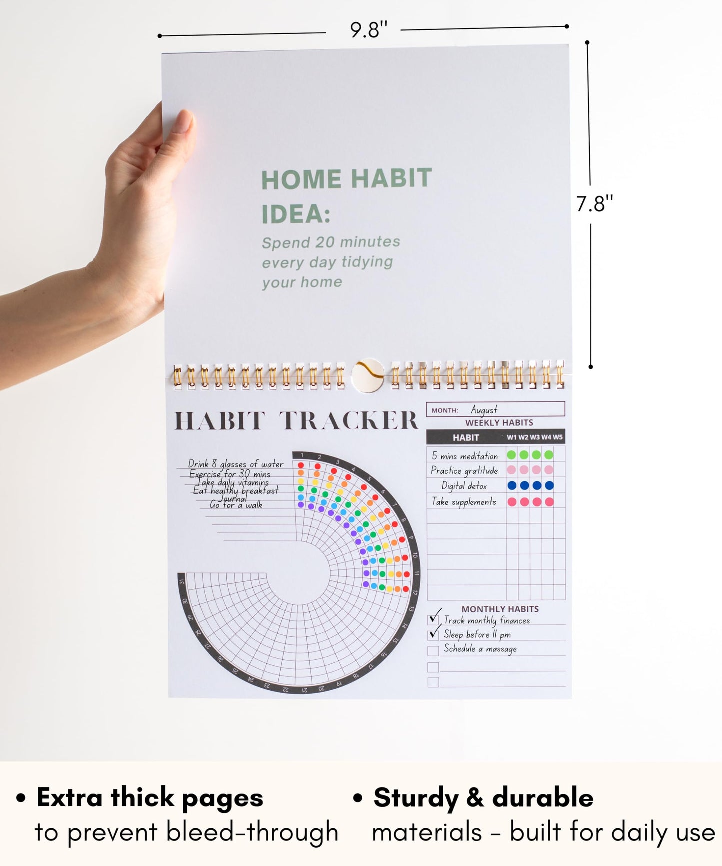 Lamare Habit Tracker Calendar – Premium Daily Habit Tracker Journal and Goal Board, Workout Motivation & Productivity Tool - My Store