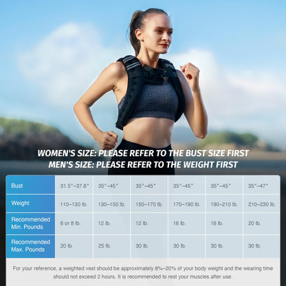 ZELUS Weighted Vest, 6lb/8lb/12lb/16lb/20lb/25lb/30lb Weight Vest with Reflective Stripe for Workout, Strength Training, Running, Fitness, Muscle Building, Weight Loss, Weightlifting - My Store