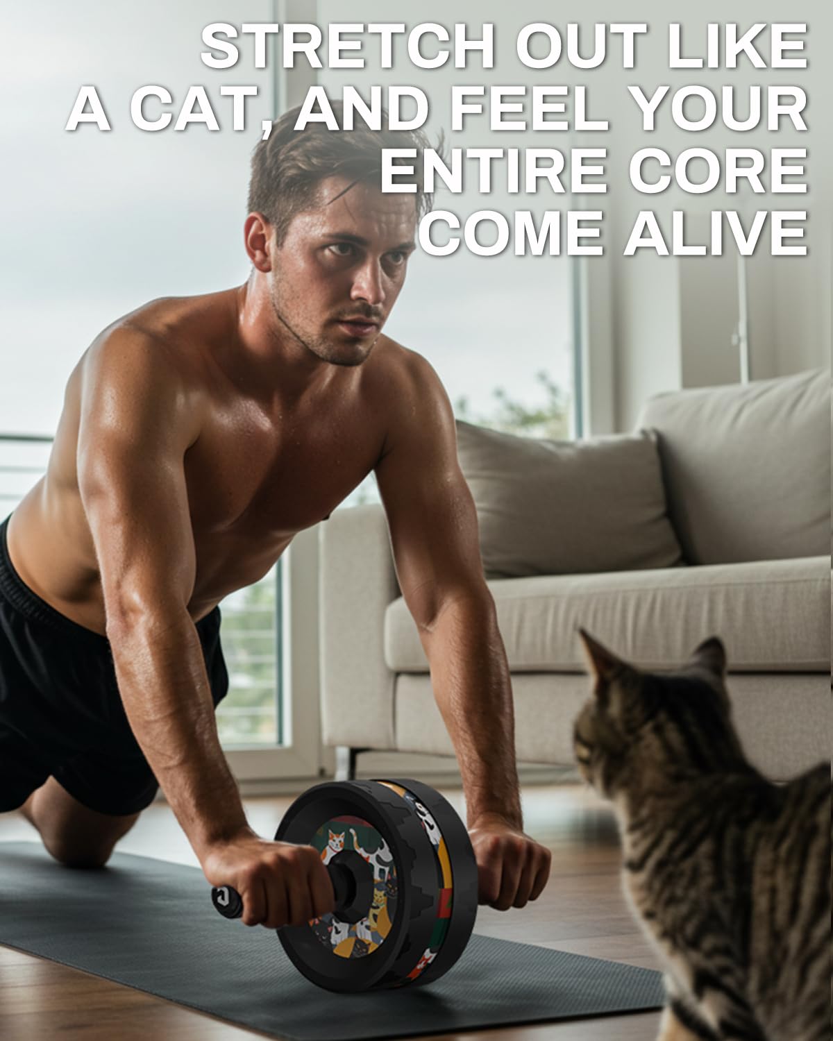 VINSGUIR Ab Roller Wheel, Abs & Core Workout Equipment for Home Gym with Knee Pad Accessories, Abdominal Wheel for Full-body Strength Training - My Store