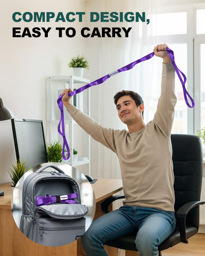 Trideer Stretching Strap Yoga Strap Physical Therapy for Home Workout, Exercise, Pilates and Gymnastics, 10 Loops Non-Elastic Stretch Bands with Aesthetic Packaging for Women & Men - My Store