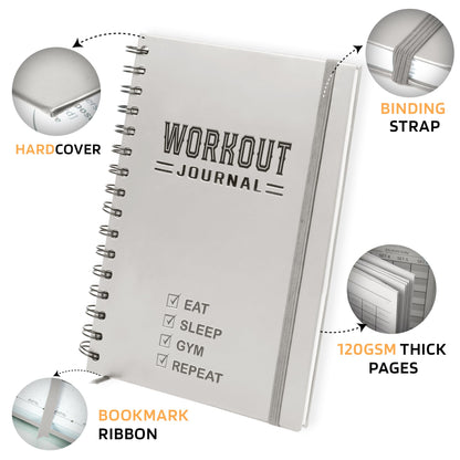 Nextnoid Hardcover Fitness Journal Workout Planner for Men & Women - A5(5.7" x 8.3") Sturdy Workout Log Book to Track Gym & Home Workouts - My Store