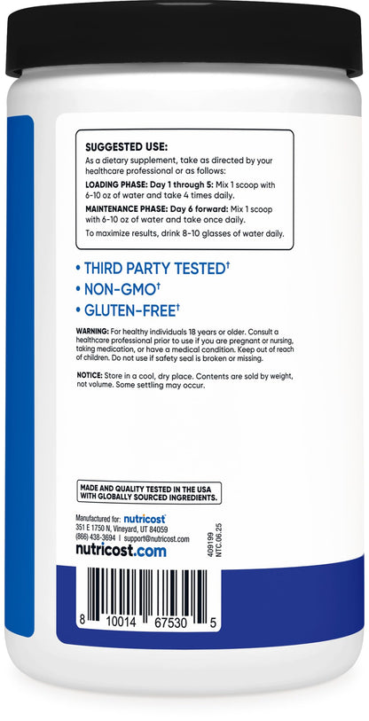 Nutricost Creatine Monohydrate Micronized Powder 500G, 5000mg Per Serv (5g) - 100 Servings, 17.9 Oz - My Store
