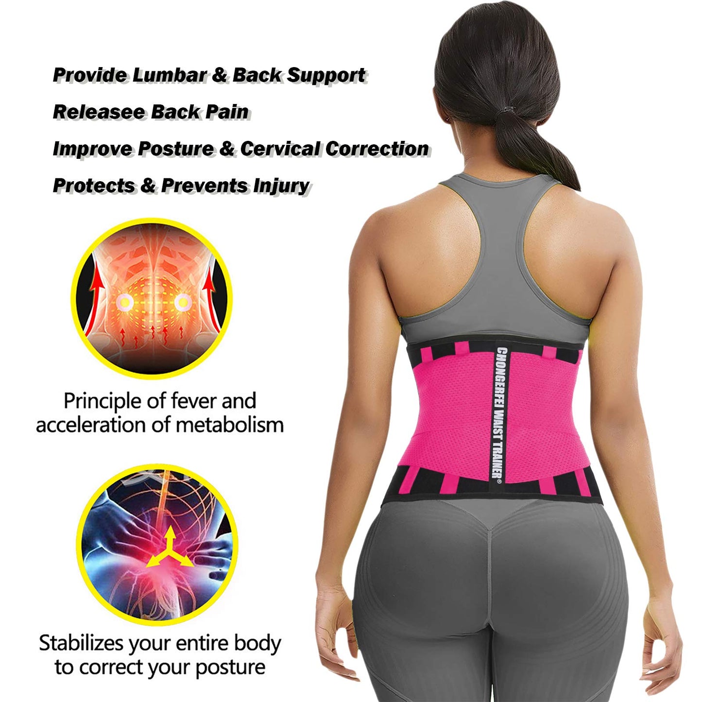 Waist Trainer Belt for Women Man - Waist Trimmer Ab Belt - Tummy Control Body Shaper
