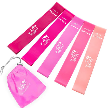 Fit Simplify Resistance Loop Exercise Bands with Instruction Guide and Carry Bag, Set of 5 - My Store