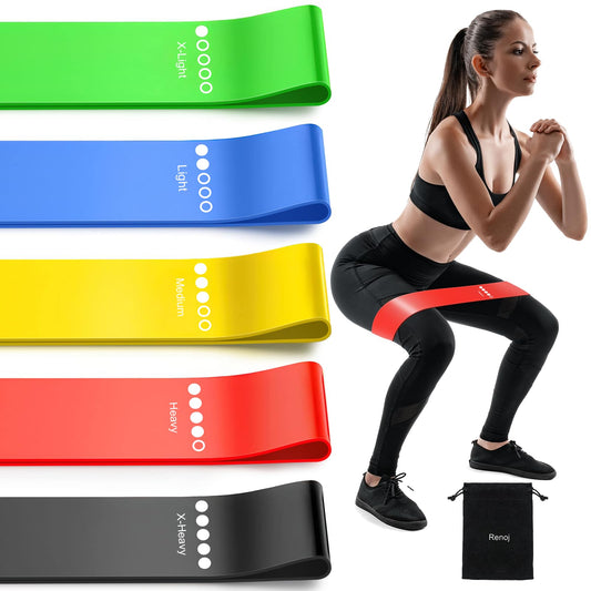 Resistance Bands for Working Out, Elastic Exercice Loop Bands for Physical Therapy, Yoga Starter Set of Stretch Bands for Booty Legs, Pilates Flexbands - My Store