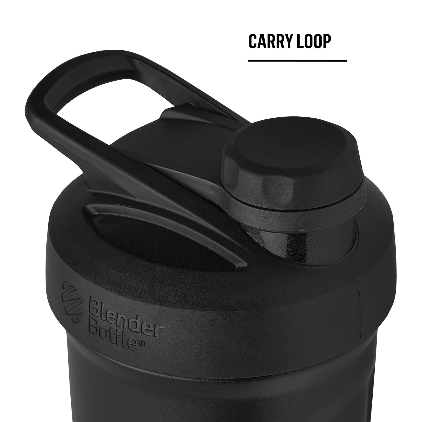 BlenderBottle Strada Shaker Cup Insulated Stainless Steel Water Bottle with Wire Whisk, 24-Ounce, Black - My Store