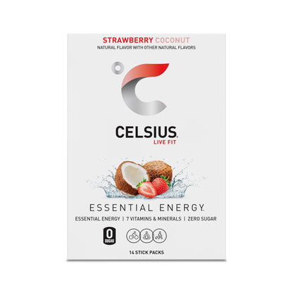CELSIUS On-the-Go Powder Stick Zero Sugar (14 Sticks per Pack), Orange, 2.60 Oz