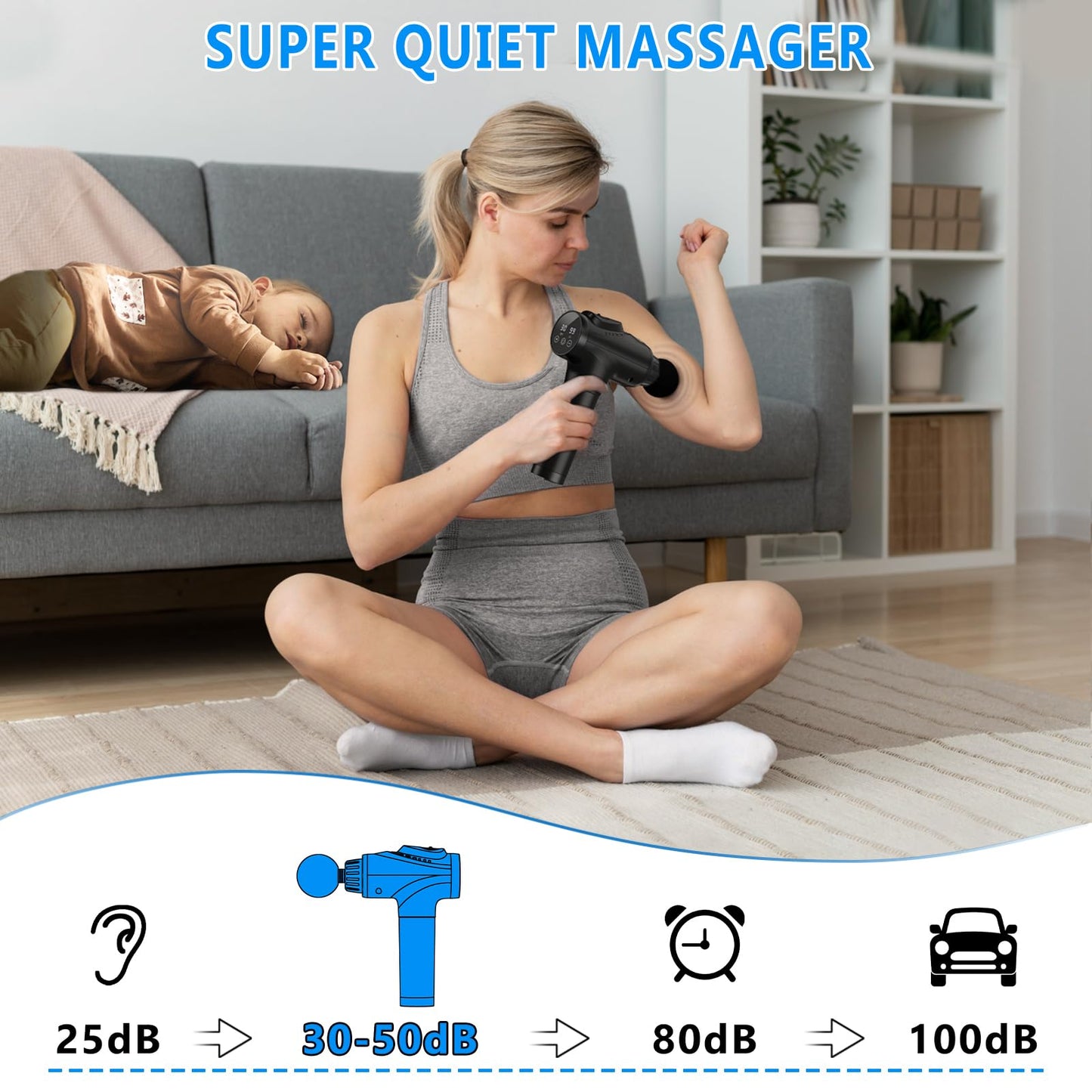 Massage Gun, Muscle Massage Gun for Athletes Handheld Electric Deep Tissue Back Massager, Percussion Massage Device for Pain Relief with 30 Speed Levels 9 Heads - My Store