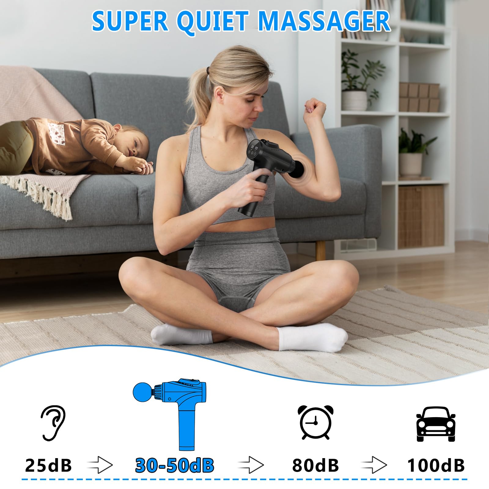 Massage Gun, Muscle Massage Gun for Athletes Handheld Electric Deep Tissue Back Massager, Percussion Massage Device for Pain Relief with 30 Speed Levels 9 Heads - My Store