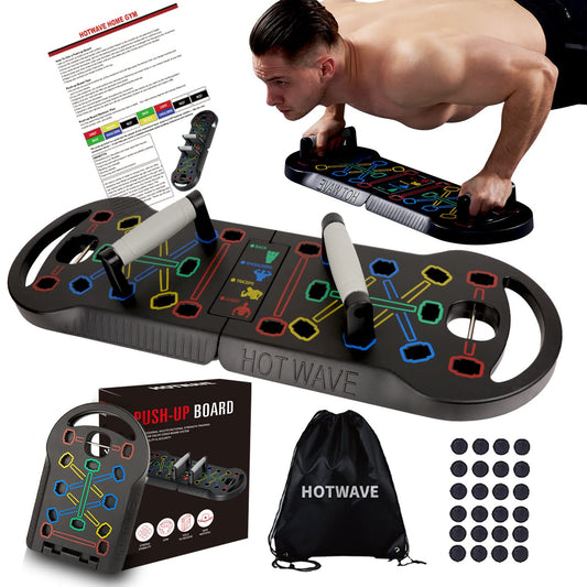 HOTWAVE Push Up Board Fitness, Portable Foldable 20 in 1 Push Up Bar at Home Gym, Pushup Handles for Floor. Professional Strength Training Equipment For Man and Women,Patent Pending - My Store