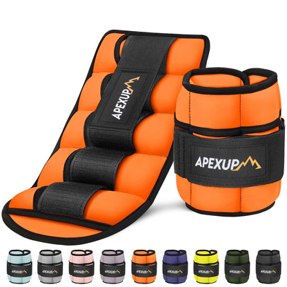 APEXUP 10lbs/Pair Adjustable Ankle Weights for Women and Men, Modularized Leg Weight Straps for Yoga, Walking, Running, Aerobics, Gym
