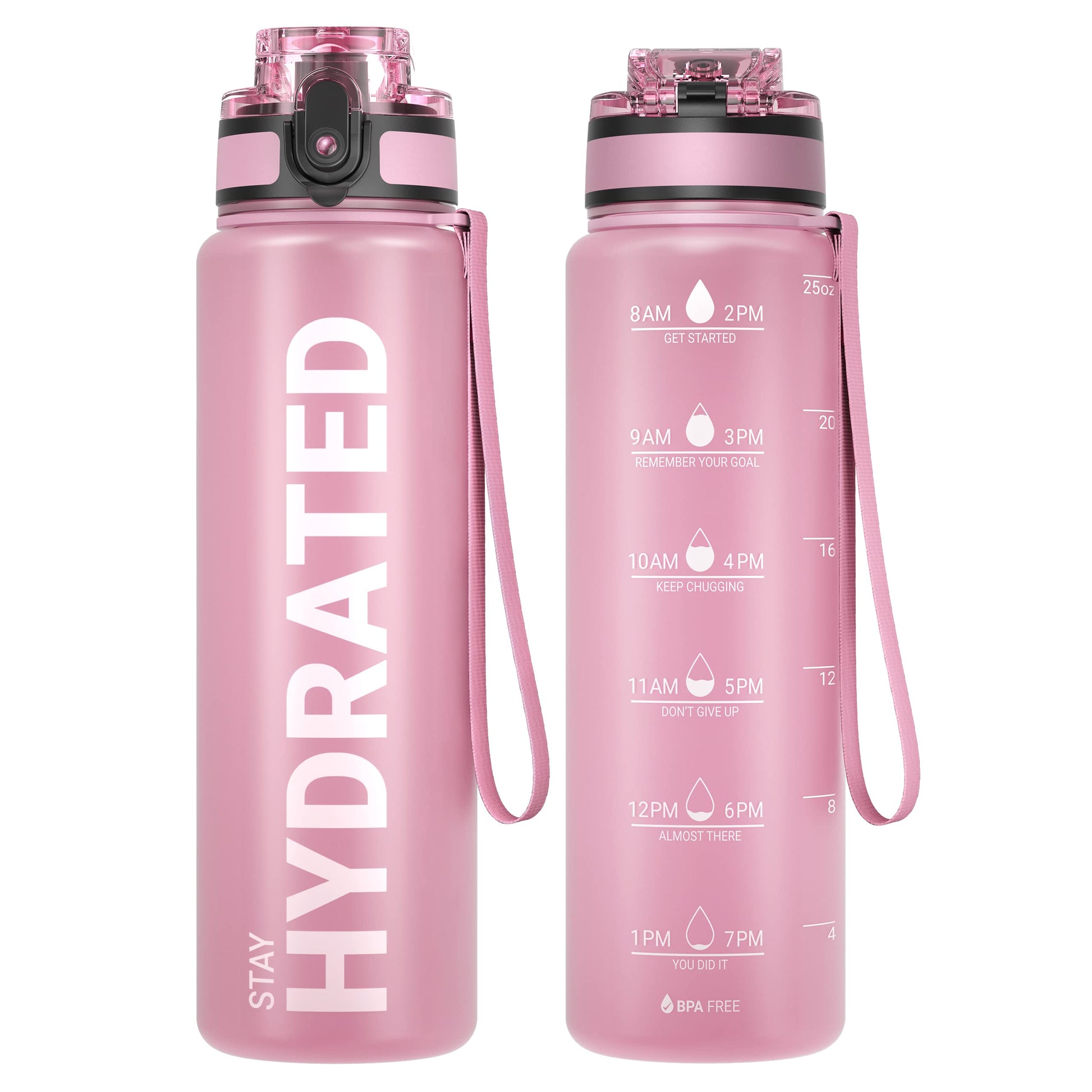 Sahara Sailor Water Bottle, 32/25/17oz Durable and Leakproof Water Bottles Motivational with Time Marker, Tritan, BPA Free, Wide Mouth with Easy Clean Brush for Gym, Travel, School, Office (1 Bottle) - My Store