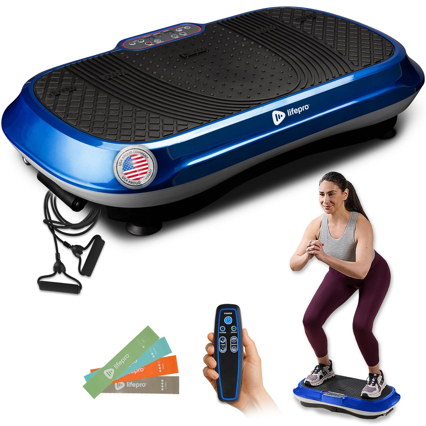 Lifepro Waver Vibration Plate Exercise Machine for Lymphatic Drainage, Muscle Activation, Full-Body Workout Vibrating Platform with Loop Bands, Fitness Equipment for Strength Toning & Fat Loss - My Store