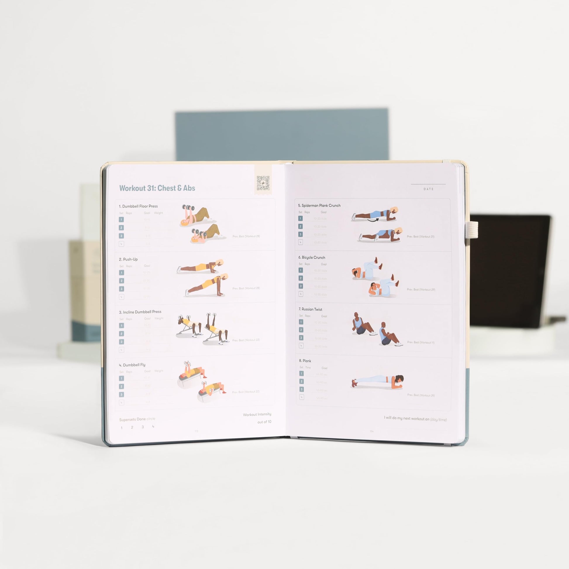 The Dumbbell Home Workout Journal. 13 Week Program. Fitness Planner/Workout Book that Only Requires Dumbbells. Workout Journal for Women & Men. - My Store