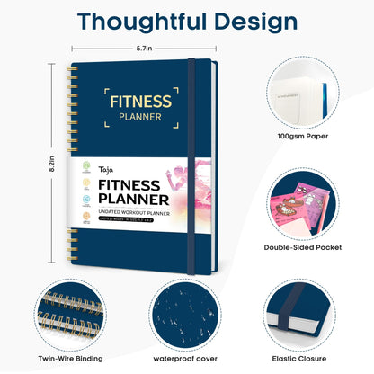 Fitness Workout Journal for Women & Men, A5(5.5" x 8.2") Workout Log Book Planner for Tracking, Progress, and Achieving Your Wellness Goals - Green - My Store