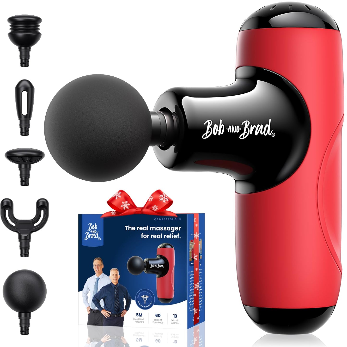 BOB AND BRAD Q2 Pro Mini Massage Gun with Heat and Cold Head,Pocket-Sized Deep Tissue Massager Gun,Portable Percussion Muscle Massager Gun, Ultra Small&Quiet Muscle Massage Gun - My Store