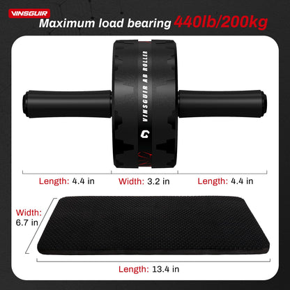 VINSGUIR Ab Roller Wheel, Abs & Core Workout Equipment for Home Gym with Knee Pad Accessories, Abdominal Wheel for Full-body Strength Training - My Store