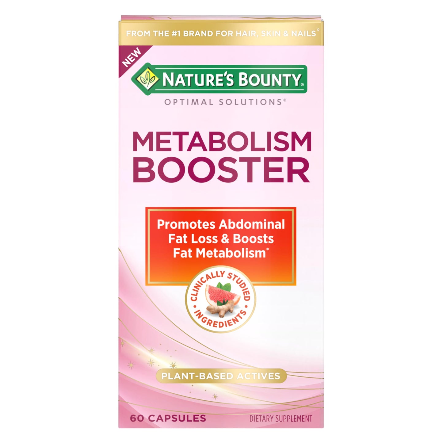 Nature’s Bounty Optimal Solutions Metabolism Booster Supplement, Boosts Fat Metabolism, Promotes Abdominal Fat Loss, With Citrus Extracts and Black Ginger, 60 Capsules - My Store