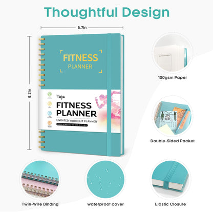 Fitness Workout Journal for Women & Men, A5(5.5" x 8.2") Workout Log Book Planner for Tracking, Progress, and Achieving Your Wellness Goals - Green - My Store