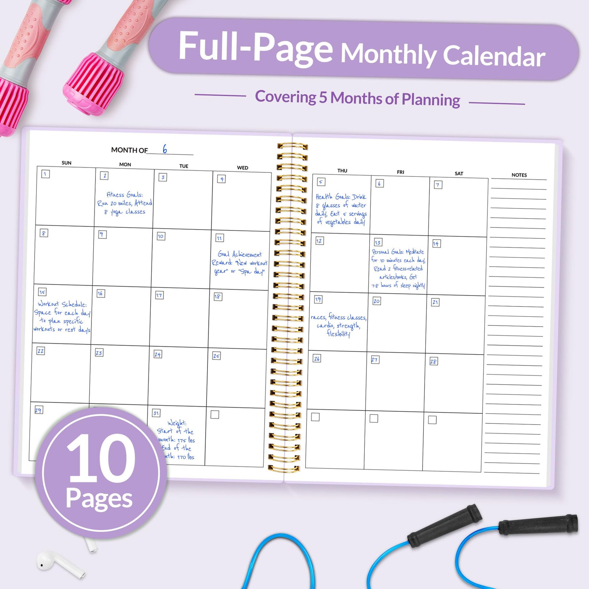 Fitness Journal Workout Planner for Women & Men, A5 (6.4" x 8.3") Workout Journal Log Book Planner Gift for Track Gym Essentials, Home Workouts, Track Progress, Achieve Wellness Goals, Black - My Store