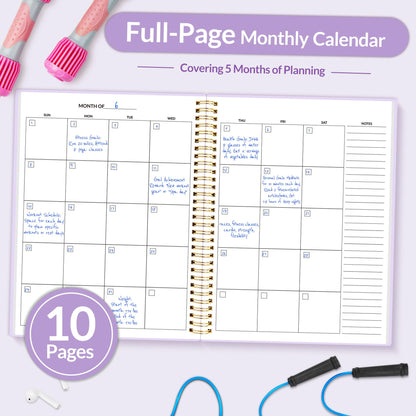 Fitness Journal Workout Planner for Women & Men, A5 (6.4" x 8.3") Workout Journal Log Book Planner Gift for Track Gym Essentials, Home Workouts, Track Progress, Achieve Wellness Goals, Black - My Store