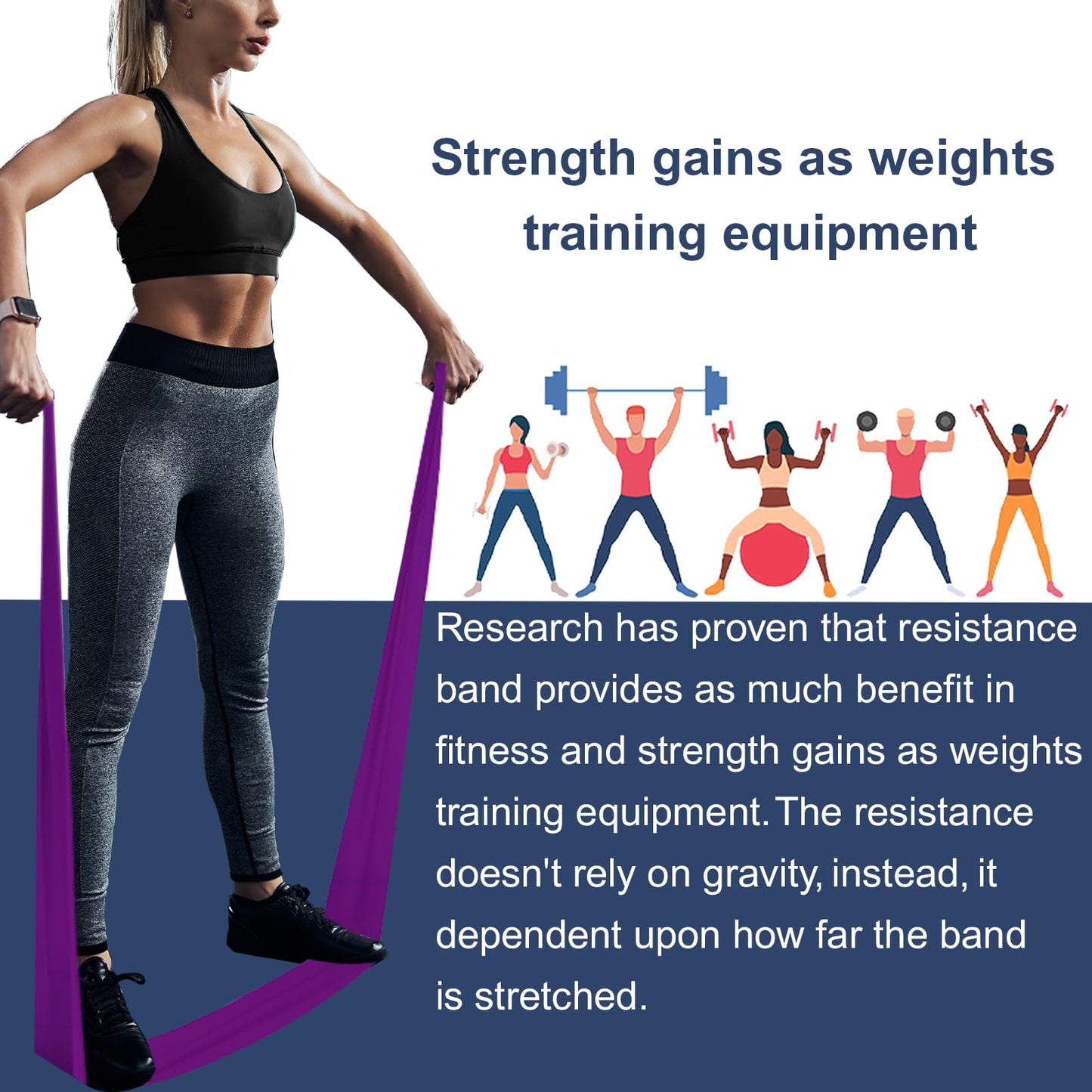Resistance Bands,Professional Long Non-Latex Elastic Stretch Bands,Exercise Bands for Physical Therapy, Yoga, Pilates, Rehab, at-Home or The Gym Workouts, Strength Training - My Store