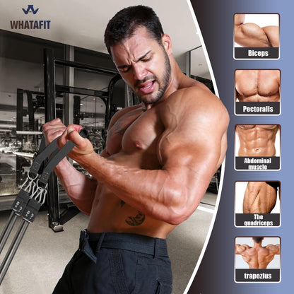 WHATAFIT Resistance Bands, Exercise Bands，Resistance Bands for Working Out, Work Out Bands with Handles for Men and Women Fitness, Strength Training Home Gym Equipment - My Store
