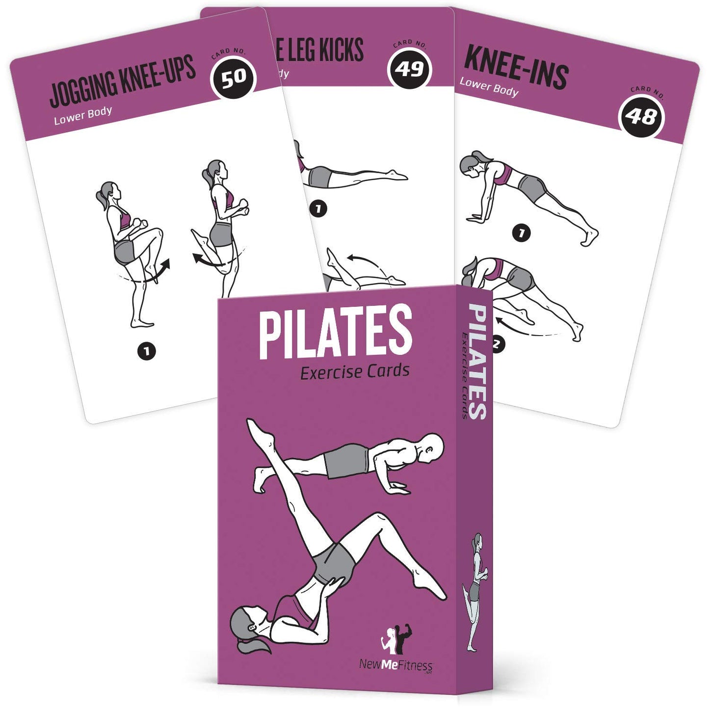 NewMe Fitness Stretching Workout Cards, Instructional Fitness Deck for Women & Men, Beginner Fitness Guide to Training Exercises at Home or Gym - My Store