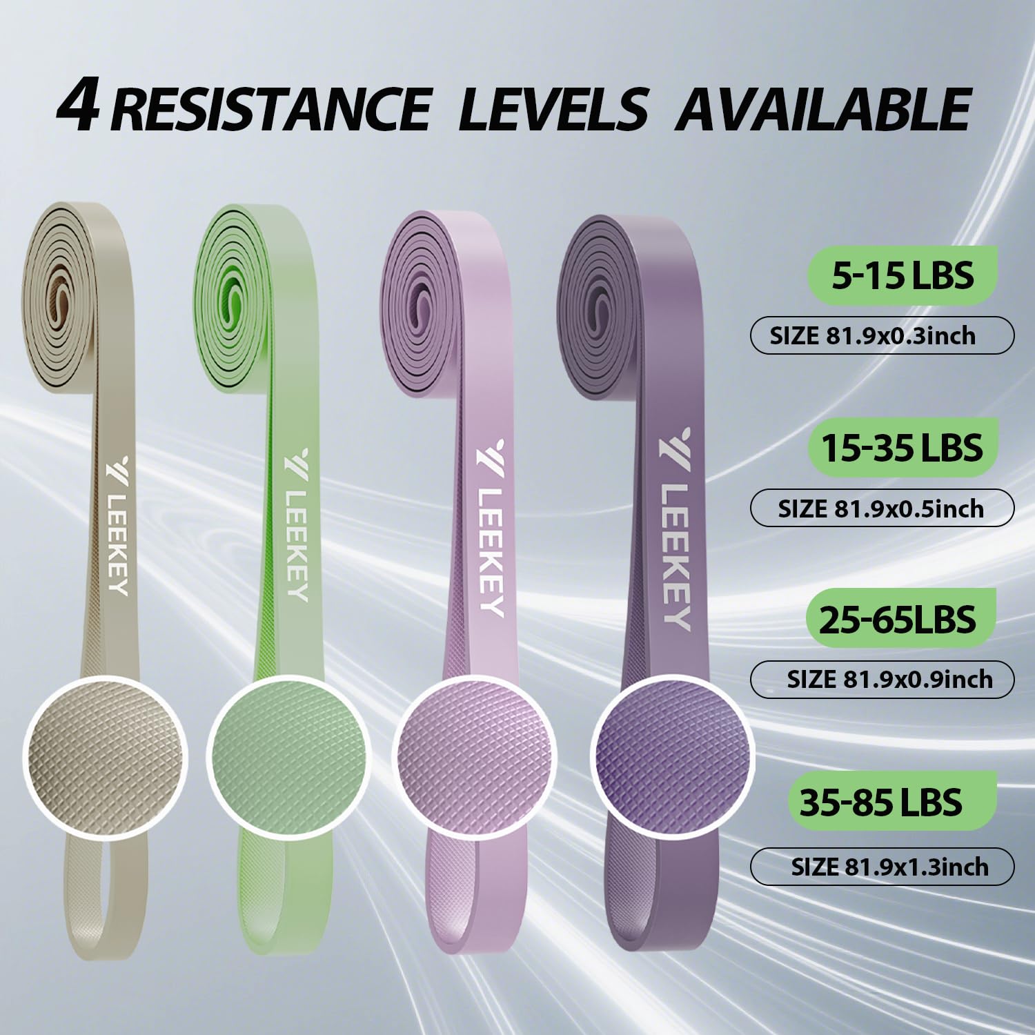 LEEKEY Resistance Bands Set for Pull-Up Assistance & Full-Body Training, Multi-Level Exercise Bands with Bag for Home Workouts, Physical Therapy, Strength Training (Men/Women) - My Store