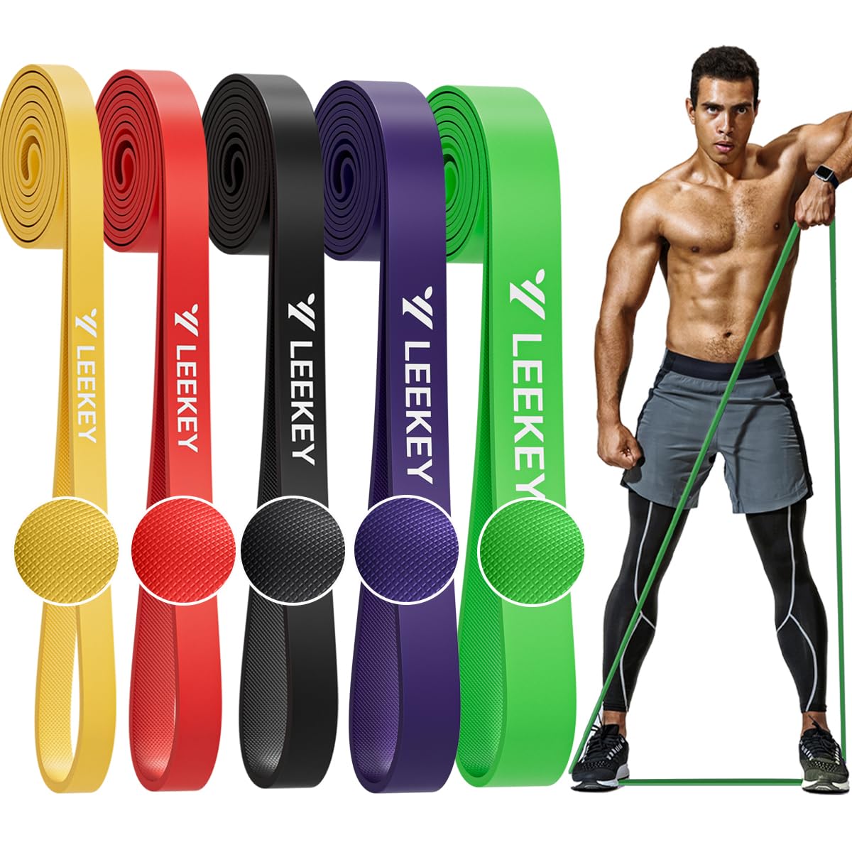 LEEKEY Resistance Bands Set for Pull-Up Assistance & Full-Body Training, Multi-Level Exercise Bands with Bag for Home Workouts, Physical Therapy, Strength Training (Men/Women) - My Store