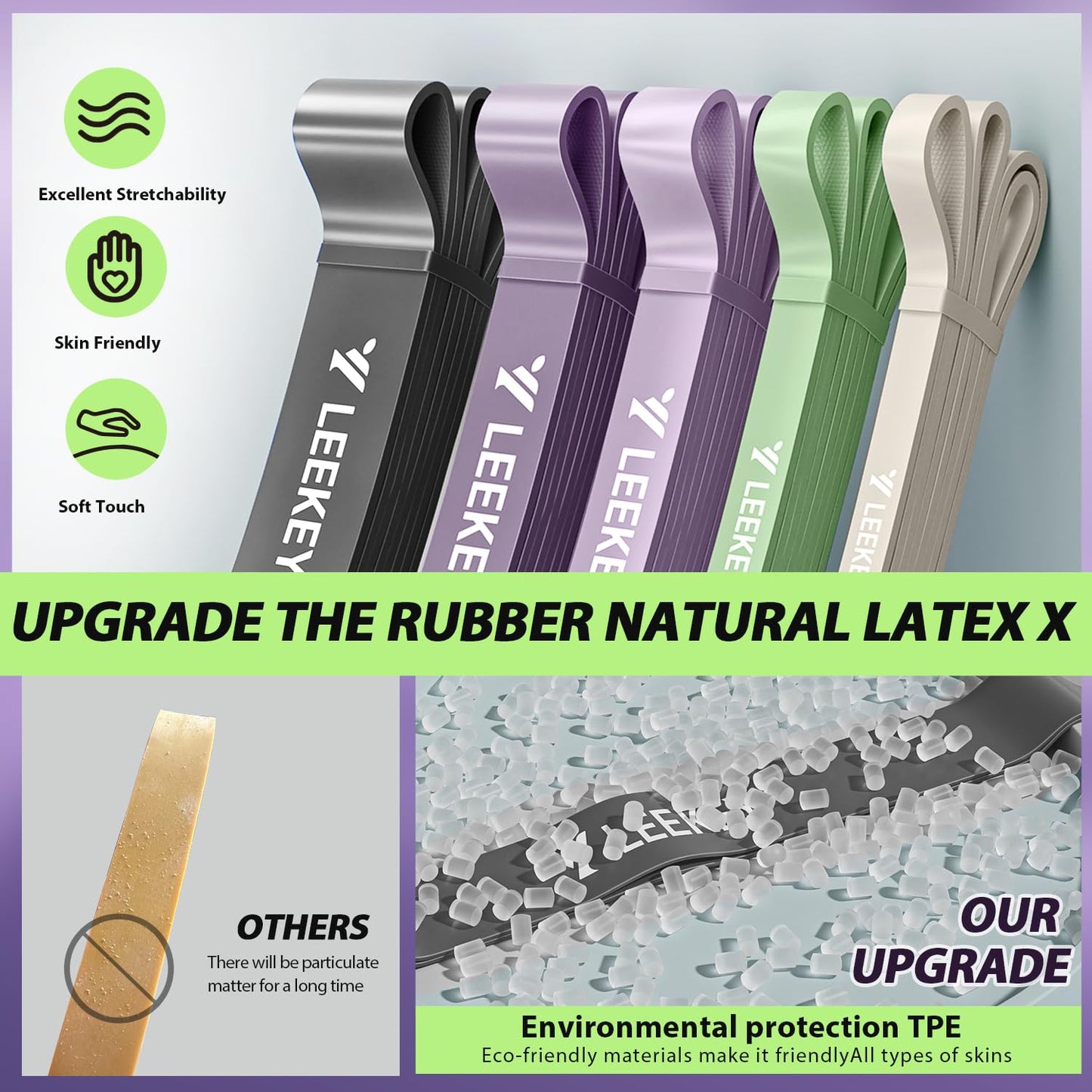 LEEKEY Resistance Bands Set for Pull-Up Assistance & Full-Body Training, Multi-Level Exercise Bands with Bag for Home Workouts, Physical Therapy, Strength Training (Men/Women) - My Store