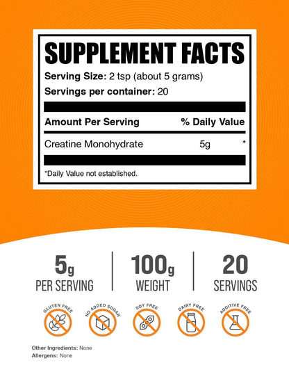 BulkSupplements.com Creatine Monohydrate Powder - Micronized Creatine Powder, Unflavored - Pure & Gluten Free, 5g per Serving, 500g (1.1 lbs) (Pack of 1) - My Store
