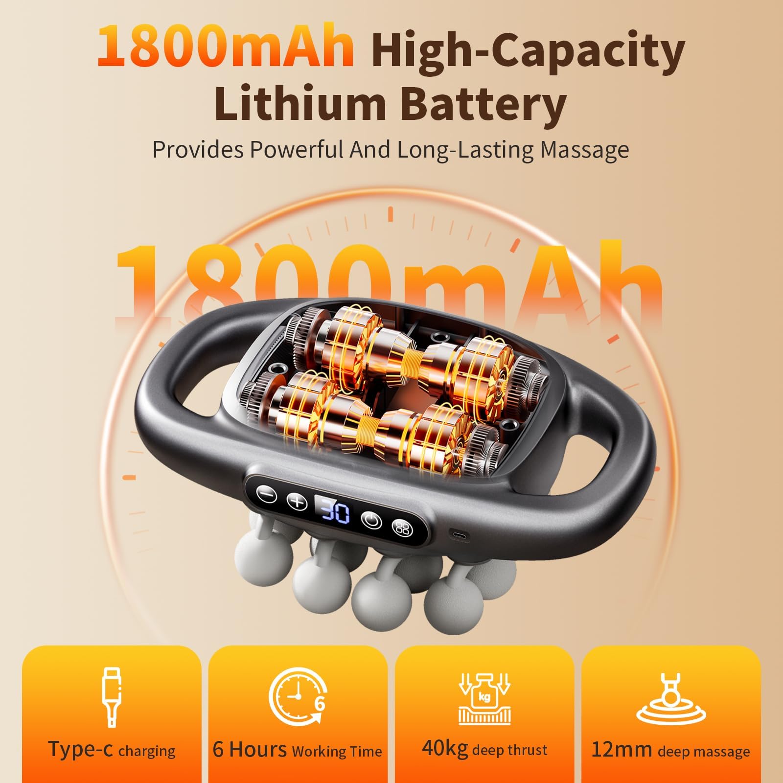 VTT 16-Head Massage Gun Set, Deep Tissue Percussion Massager with 3 Modes & 30 Intensities,Quiet Muscle Massage Gun for Back,Shoulders, Legs, Foot, Body Muscle Pain Relief - My Store