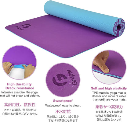 Yoga Mat Non Slip, Eco Friendly Fitness Exercise Mat with Carrying Strap,Pro Yoga Mats for Women,Workout Mats for Home, Pilates and Floor Exercises - My Store