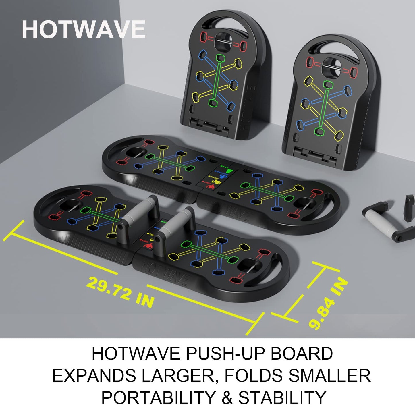 HOTWAVE Push Up Board Fitness, Portable Foldable 20 in 1 Push Up Bar at Home Gym, Pushup Handles for Floor. Professional Strength Training Equipment For Man and Women,Patent Pending - My Store