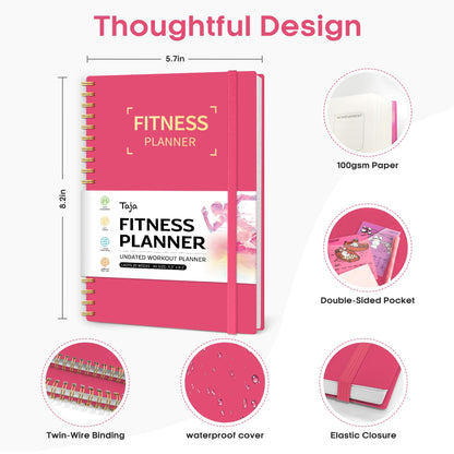 Fitness Workout Journal for Women & Men, A5(5.5" x 8.2") Workout Log Book Planner for Tracking, Progress, and Achieving Your Wellness Goals - Green - My Store