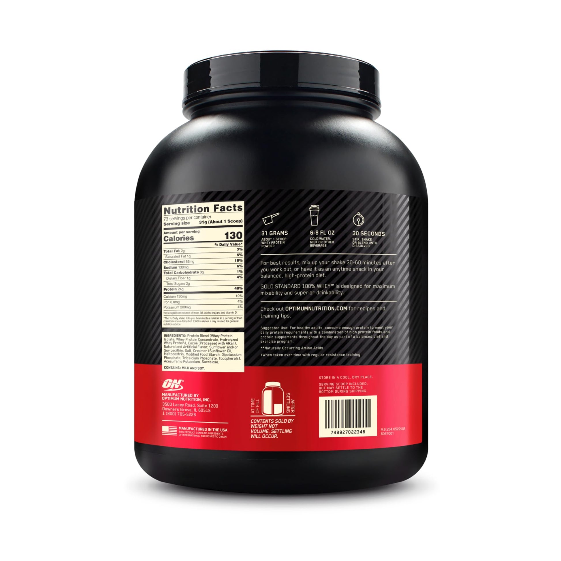 Optimum Nutrition Gold Standard 100% Whey Protein Powder, Double Rich Chocolate, 5 Pound (Packaging May Vary) - My Store