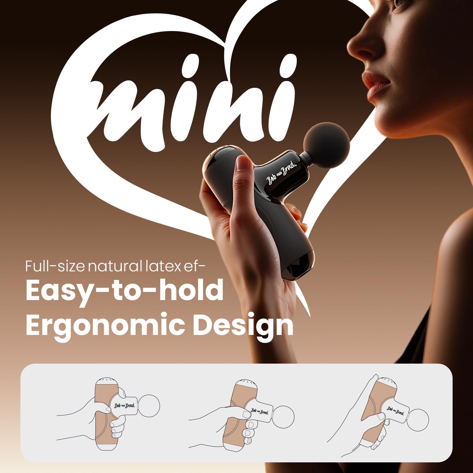 BOB AND BRAD Q2 Pro Mini Massage Gun with Heat and Cold Head,Pocket-Sized Deep Tissue Massager Gun,Portable Percussion Muscle Massager Gun, Ultra Small&Quiet Muscle Massage Gun - My Store