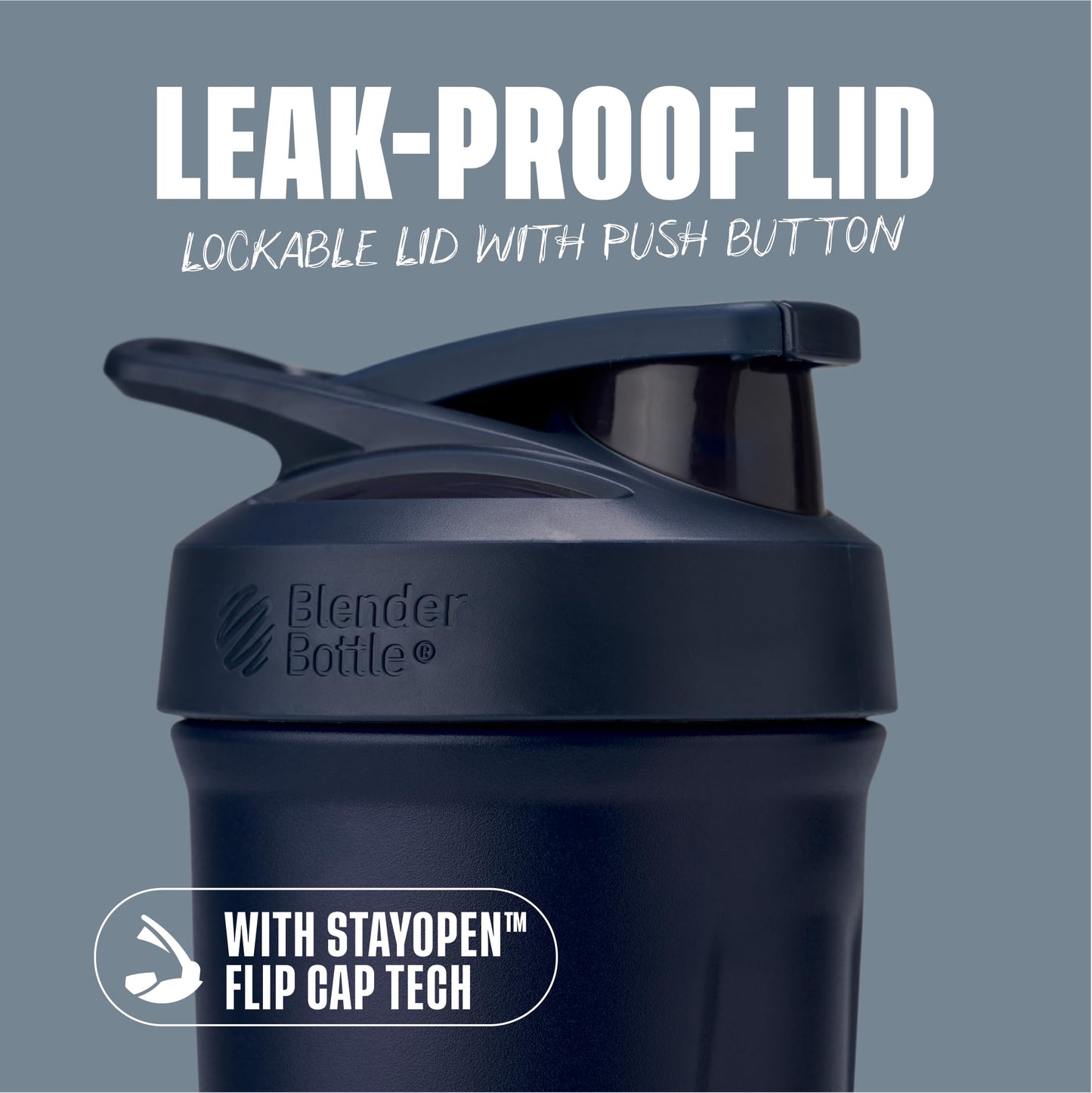 BlenderBottle Strada Shaker Cup Insulated Stainless Steel Water Bottle with Wire Whisk, 24-Ounce, Black - My Store