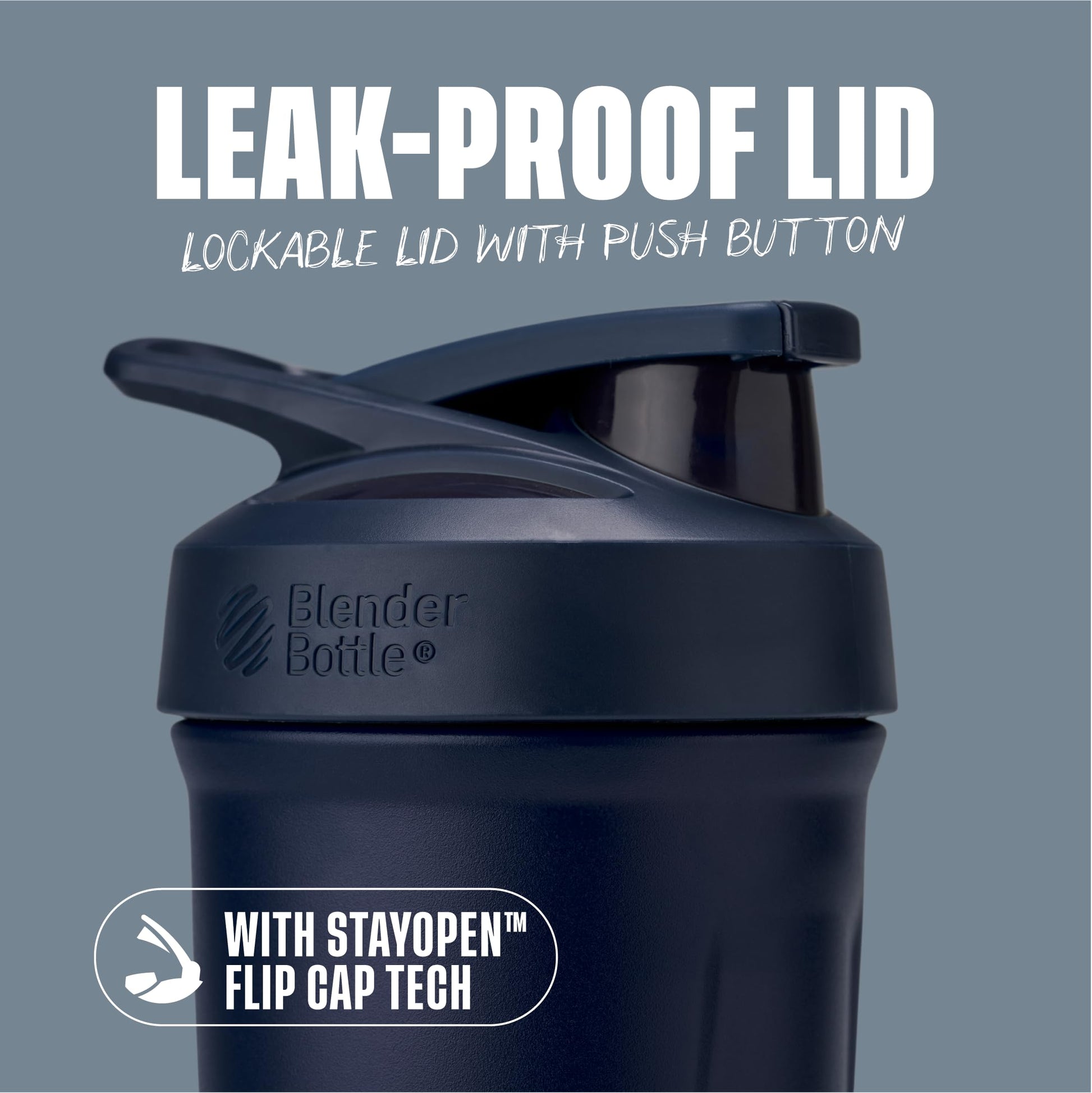 BlenderBottle Strada Shaker Cup Insulated Stainless Steel Water Bottle with Wire Whisk, 24-Ounce, Black - My Store