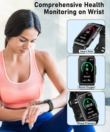 Smart Watch Fitness Tracker with 24/7 Heart Rate, Blood Oxygen Blood Pressure Monitor Sleep Tracker 120 Sports Modes Activity Trackers Step Calorie Counter IP68 Waterproof for Andriod iPhone Women Men - My Store