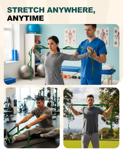 Trideer Stretching Strap Yoga Strap Physical Therapy for Home Workout, Exercise, Pilates and Gymnastics, 10 Loops Non-Elastic Stretch Bands with Aesthetic Packaging for Women & Men - My Store