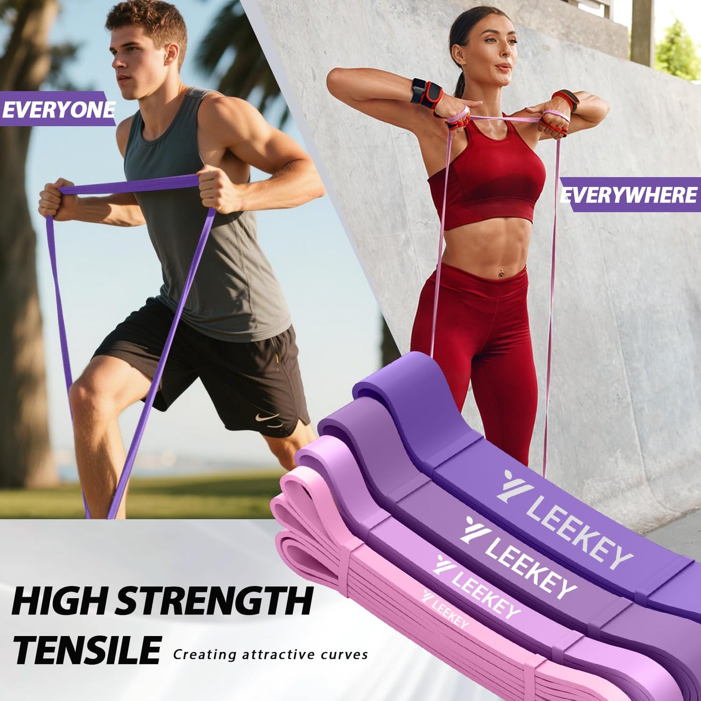 LEEKEY Resistance Bands Set for Pull-Up Assistance & Full-Body Training, Multi-Level Exercise Bands with Bag for Home Workouts, Physical Therapy, Strength Training (Men/Women) - My Store