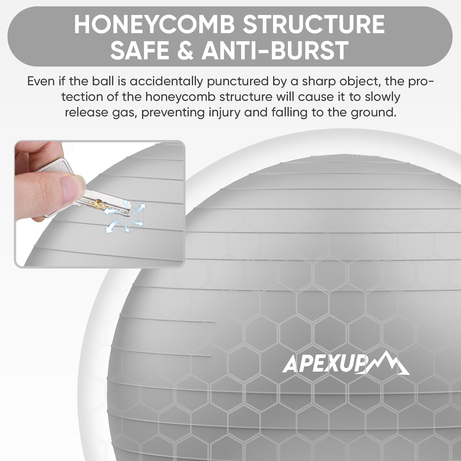 APEXUP Yoga & Pilates Ball - Anti Slip Heavy Duty Gym Ball for Fitness, Balance & Core Workout - My Store