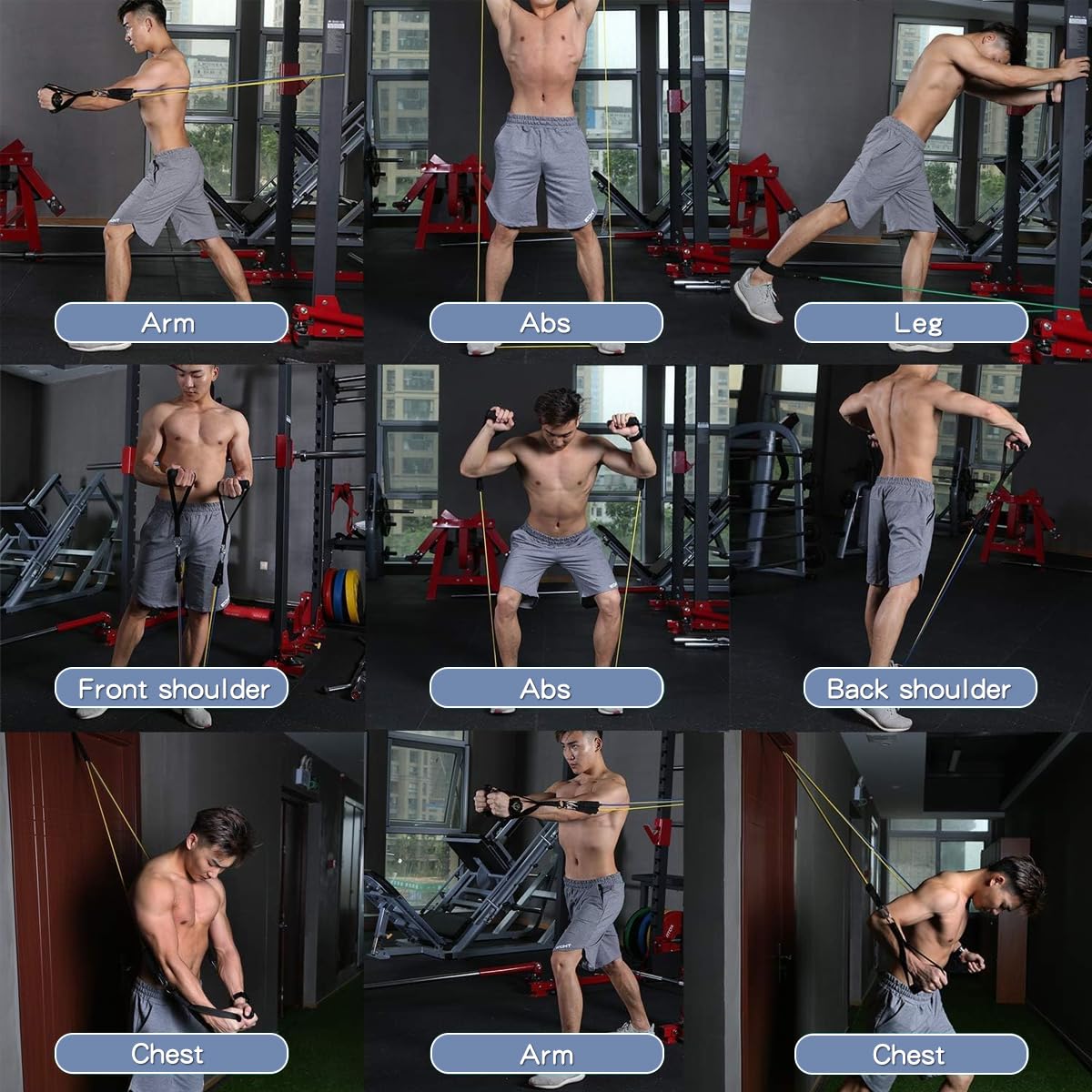 WHATAFIT Resistance Bands, Exercise Bands，Resistance Bands for Working Out, Work Out Bands with Handles for Men and Women Fitness, Strength Training Home Gym Equipment - My Store