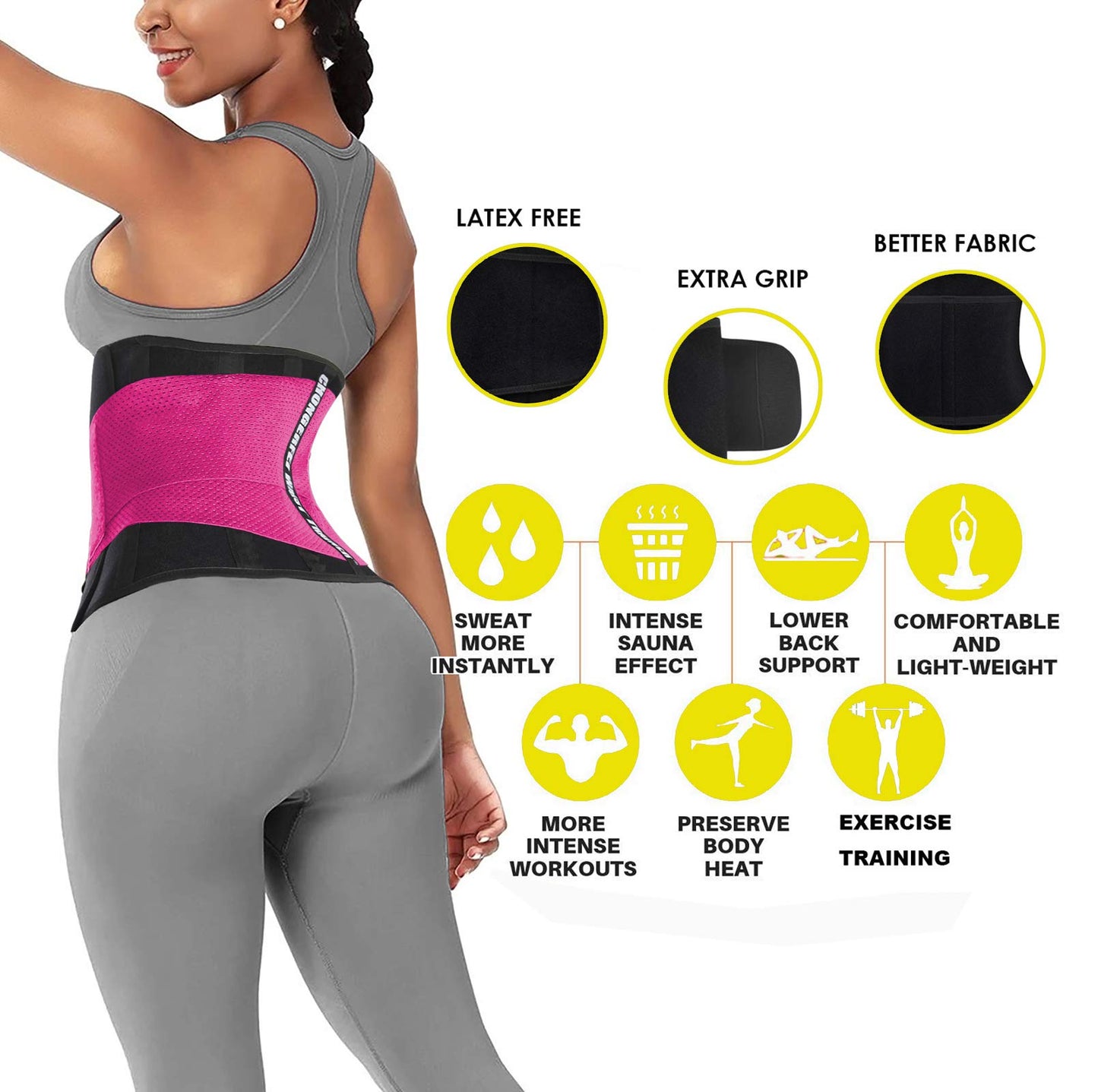 Waist Trainer Belt for Women Man - Waist Trimmer Ab Belt - Tummy Control Body Shaper