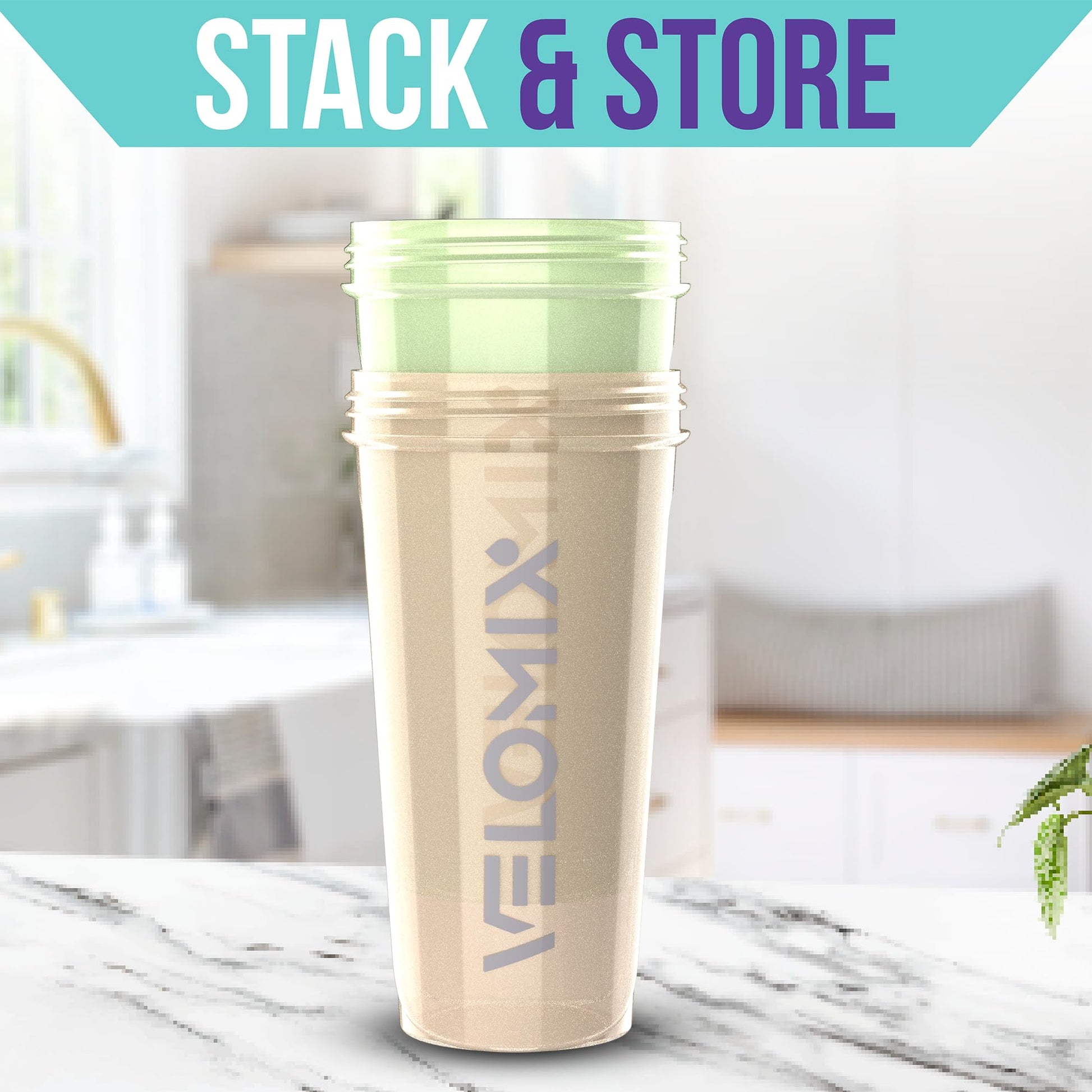 VELOMIX - 2 Pack- 28 oz Protein Shaker Bottles for Protein Mixes - 2x Wire Whisk | Leak Proof Shaker Cups for Protein Shakes | Protein Shaker Bottle Pack (Black/Transparent) - My Store